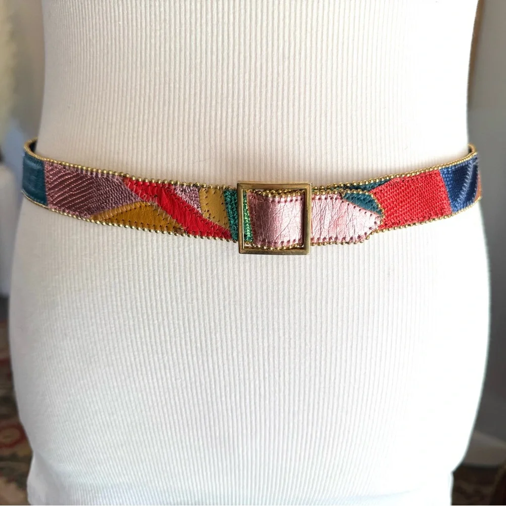 Colorful Patchwork Retro Belt